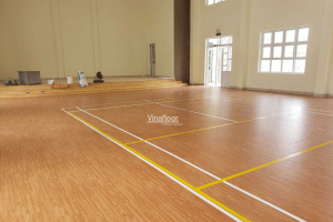 Công trình thi công sàn thể thao tại Trường THCS Bến Tre